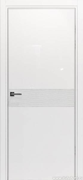 Итальянские двери Apriori стекло белое глянцевое вставка клен от Alstem