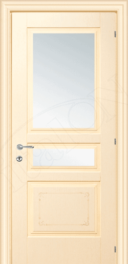 Межкомнатная ламинированная дверь Toscana P1S2 с декором (слоновая кость) фабрики Lanfranco (Италия)